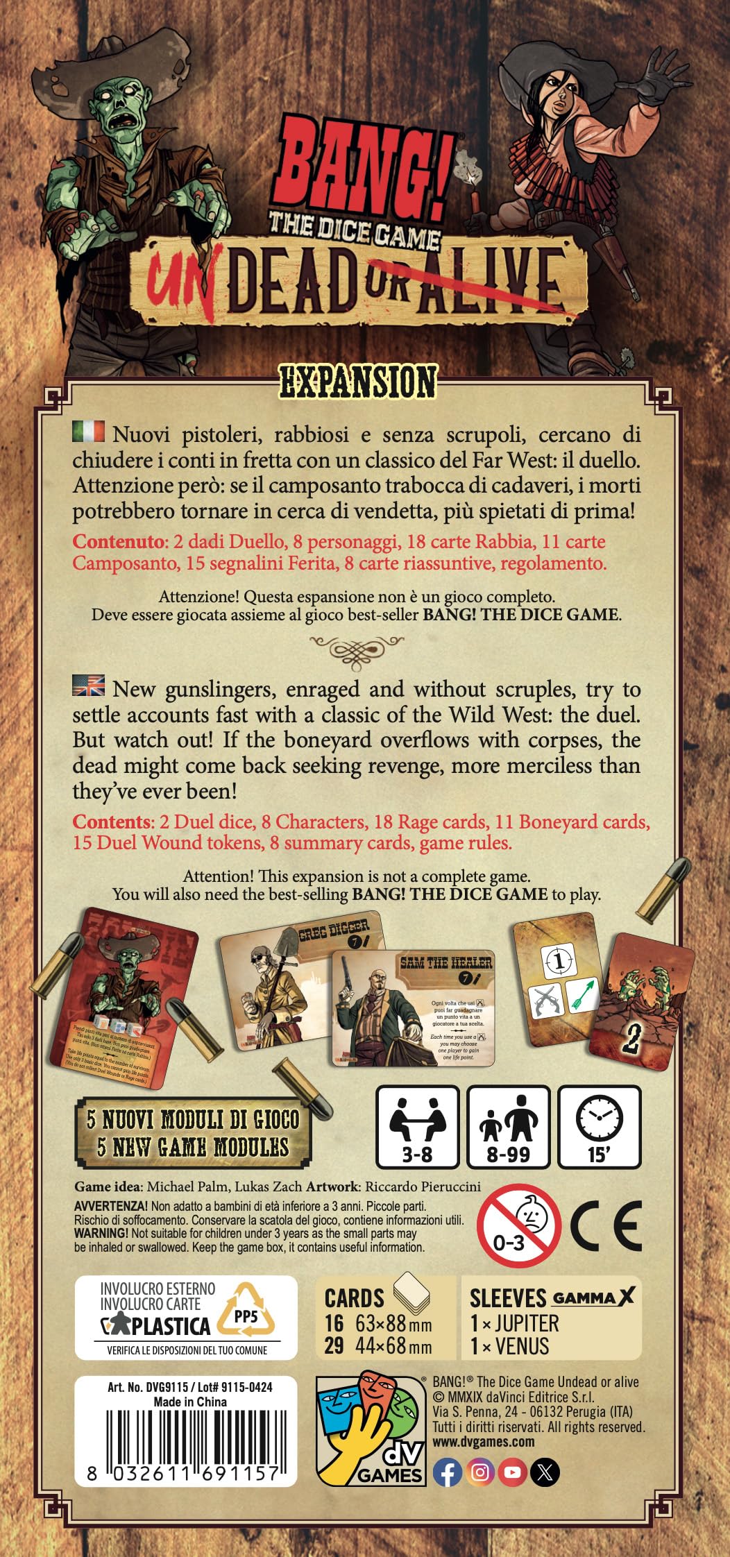 Bang The Dice Game: Undead or Alive Expansion - Western Horror Board Game for Adults & Teens | Perfect for Game Nights & Halloween Parties