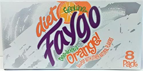 Faygo Diet Orange Soda Pop - 8 Pack of 12 oz Cans | Low-Calorie Citrus Flavored Soft Drink for Parties, BBQs & Refreshment