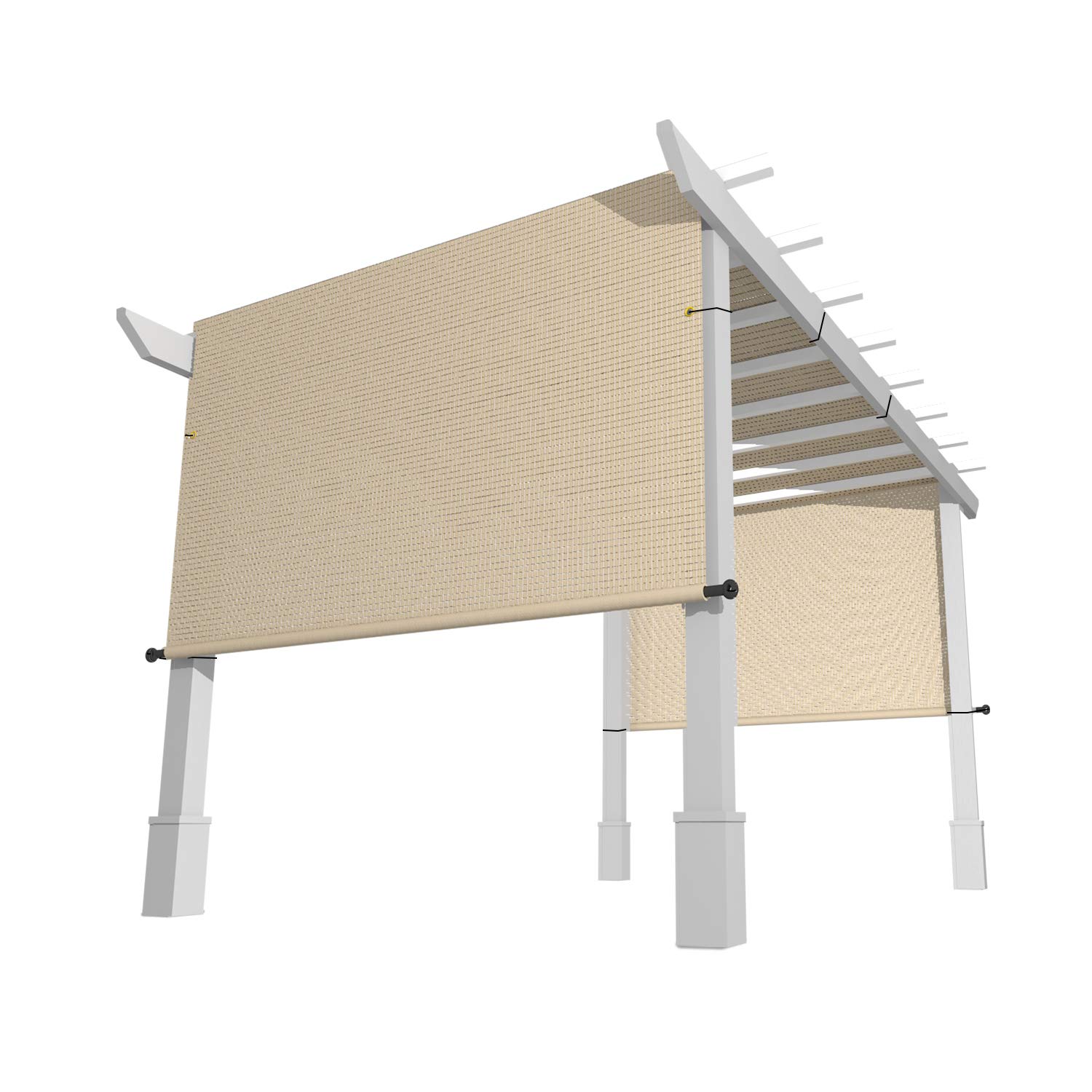 3'x29' Universal Pergola Shade Cover - UV Blocking, Breathable Privacy Screen with Grommets & Weighted Rods - Perfect for Patio, Porch, Backyard, and Outdoor Living Spaces