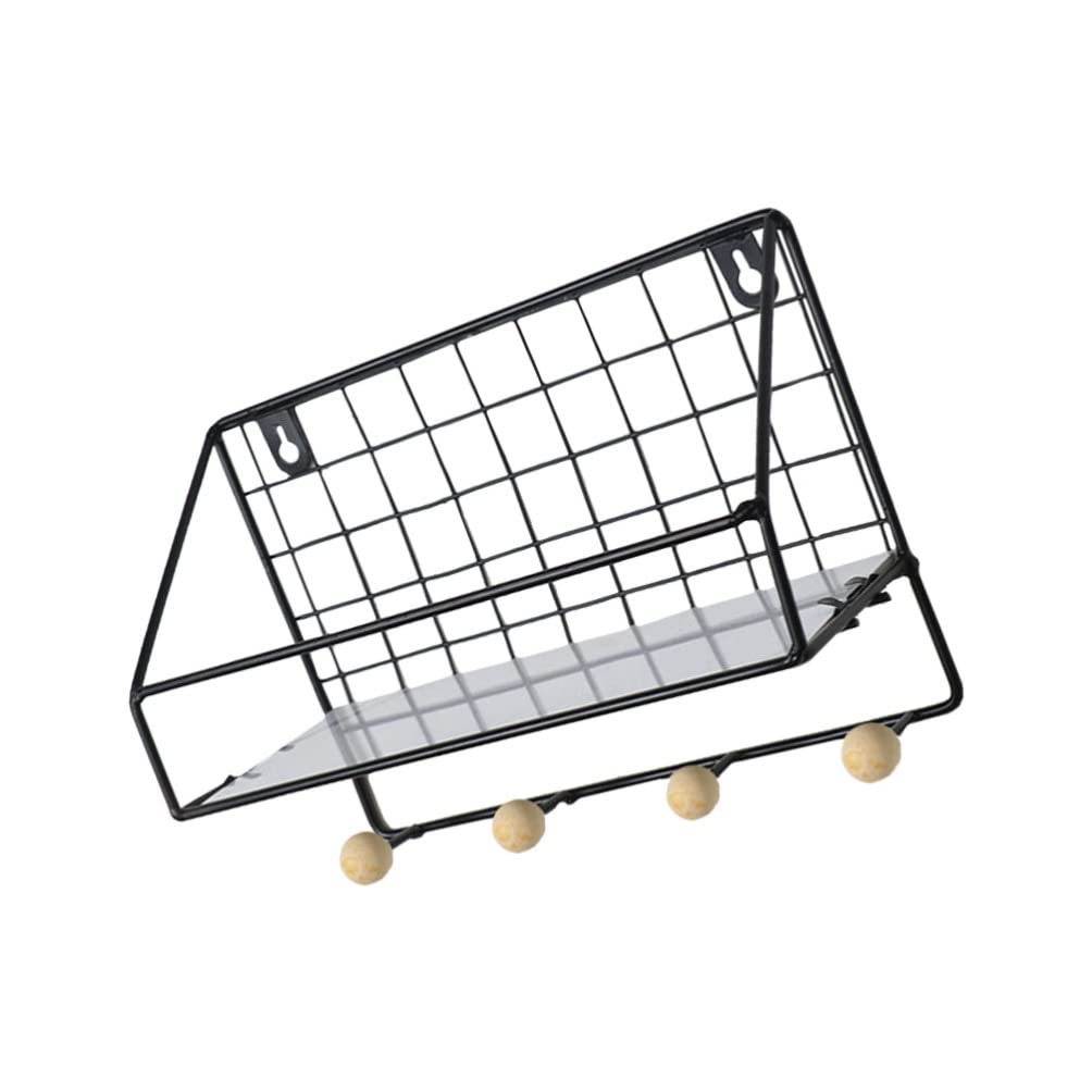 Cabilock Floating Shelf - Wall Mounted Shower Caddy for Bathroom & Kitchen - Rustic Iron Shelf with No Drilling Adhesive - Shampoo & Soap Organizer - Silver (Perfect for Small Spaces, Apartments & Dorm Bathrooms)