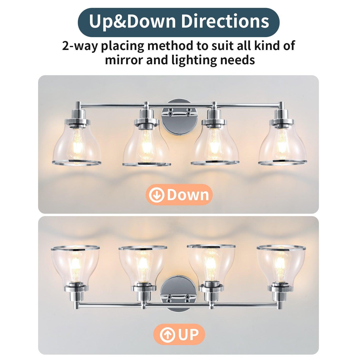 Hermosa Modern 4-Light Bathroom Vanity Light Fixture - Brushed Nickel Finish for Bathroom Mirror Lighting, Perfect for Modern Home Decor and Spa-Like Ambiance