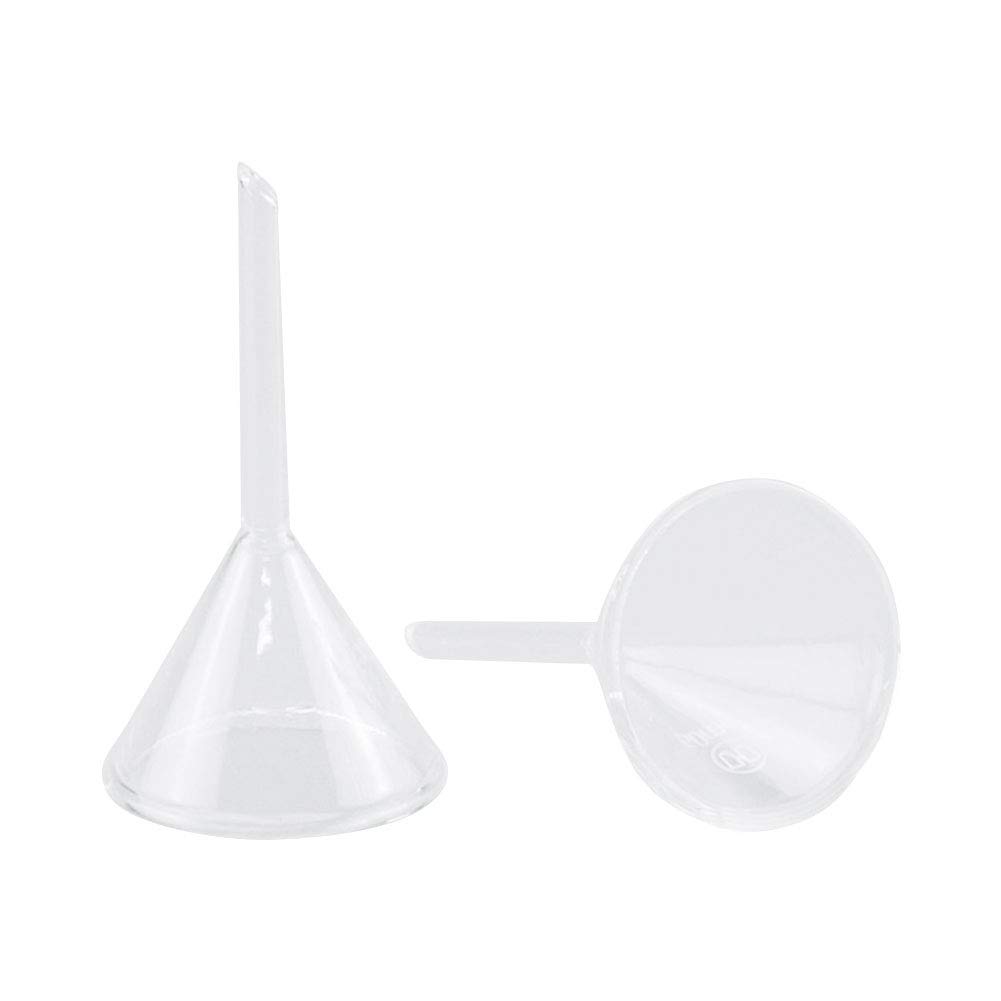 12 Pack 40mm Lab Short Glass Funnel - Premium Borosilicate Glass for Chemistry Experiments, Essential Lab Equipment for Distilling, Filtering & Transferring Liquids