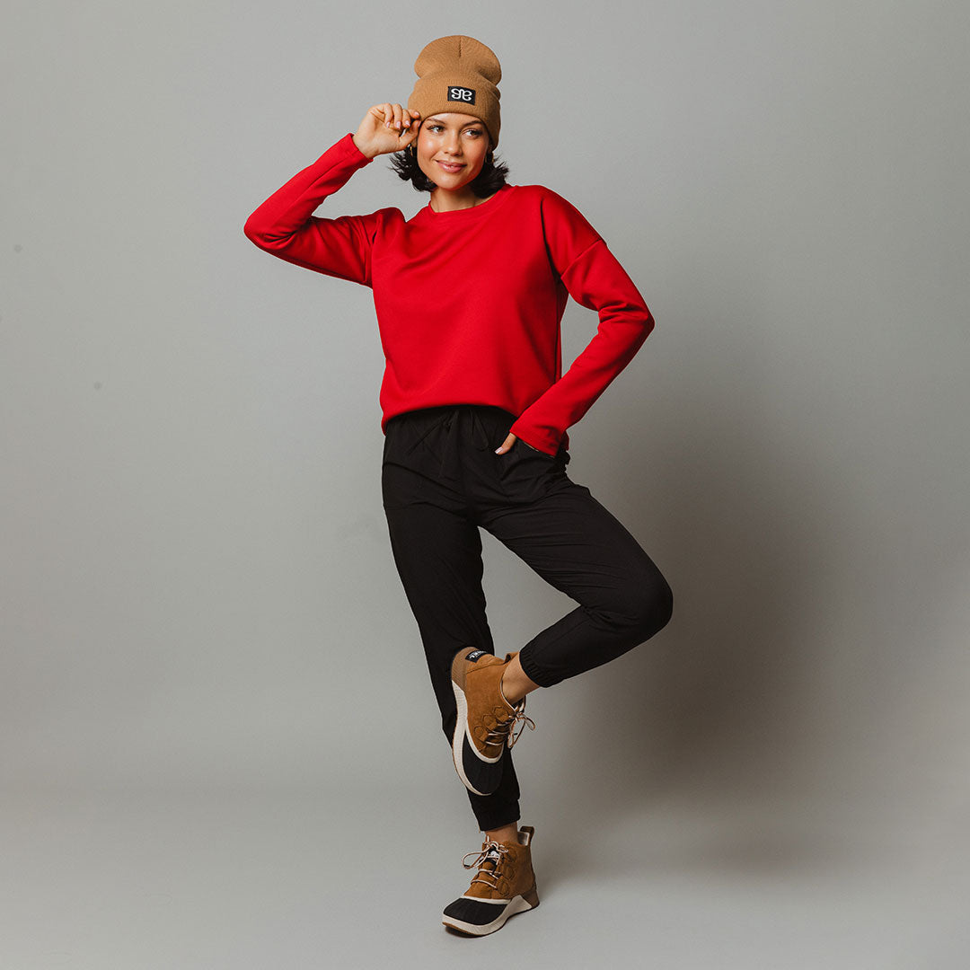 Brighton Pullover Sweater for Women - Soft & Warm Crimson Knit Top - Perfect for Casual Outfits, Fall & Winter Layering
