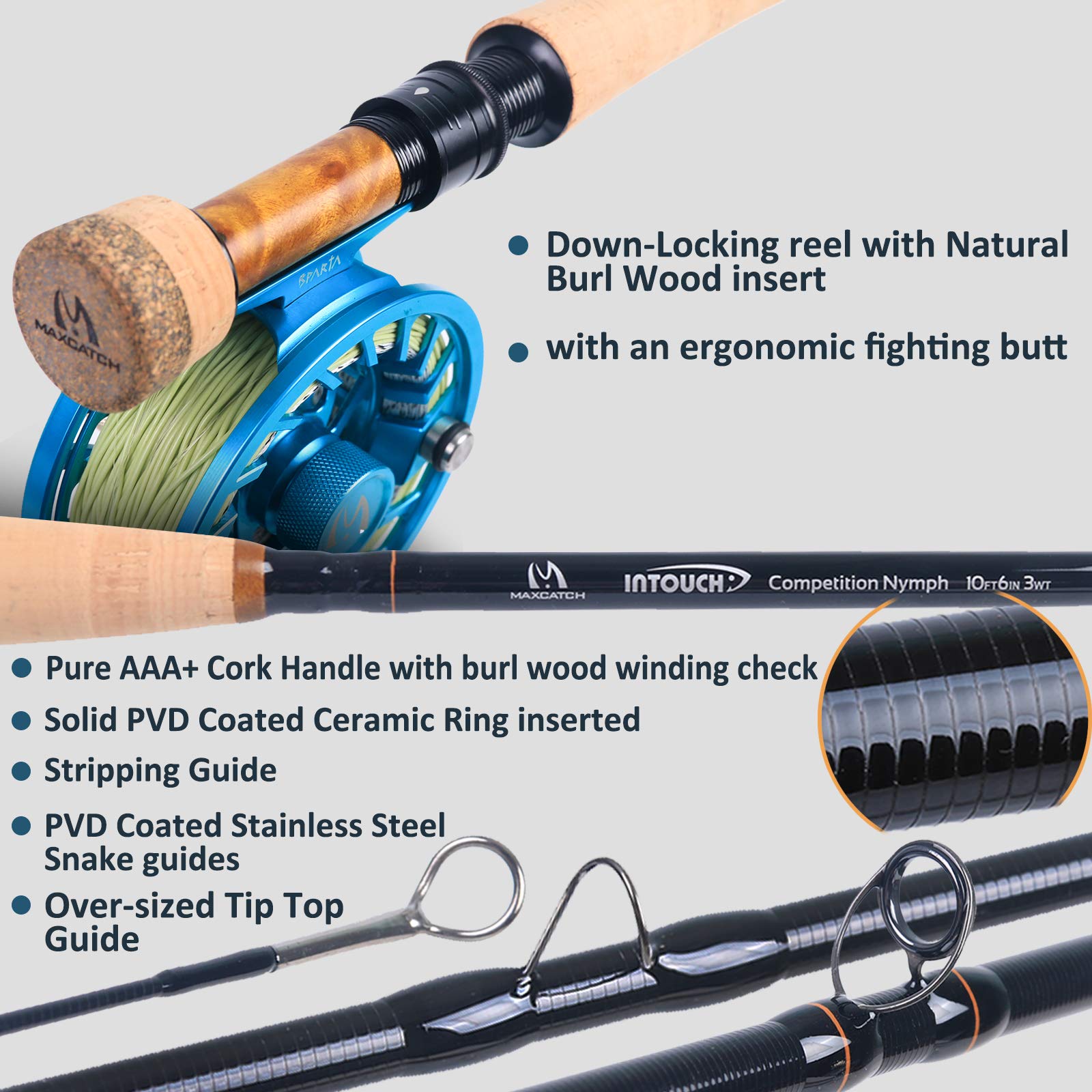 Maxcatch Competition InTouch Euro Nymph Fly Rod - Premium Fly Fishing Rod for Euro Nymphing Technique | Ideal for Streams, Rivers & Competitive Fly Fishing Tournaments