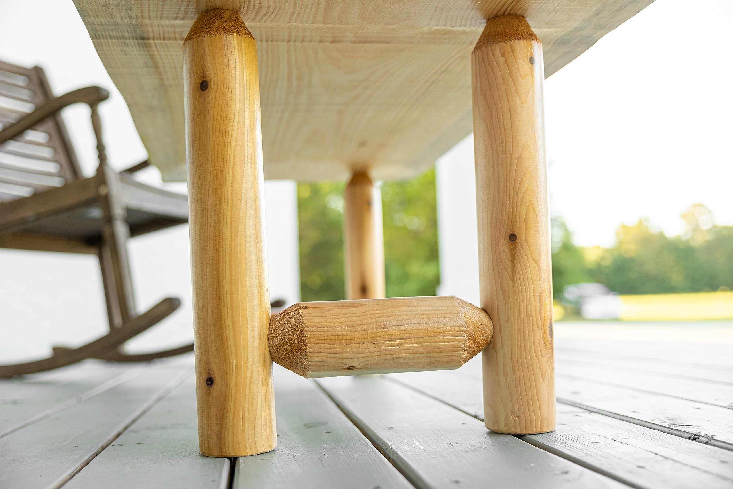 Live Edge Wood Coffee Table - Natural Pine & Cedar Rustic Furniture - Handmade Solid Wood Log Table for Living Room, Cabin, or Farmhouse Decor