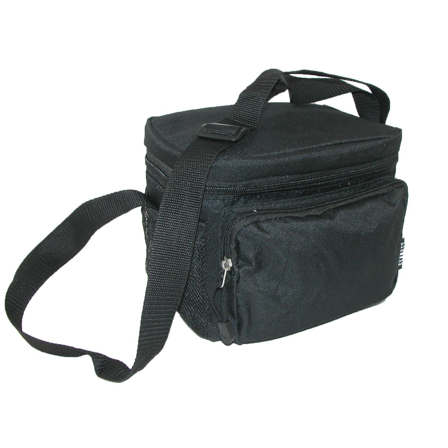 Everest Insulated Lunch Bag for Work & School - Leakproof Cooler Tote with Adjustable Shoulder Strap, Perfect for Office, Picnics & Outdoor Activities (Black, One Size)
