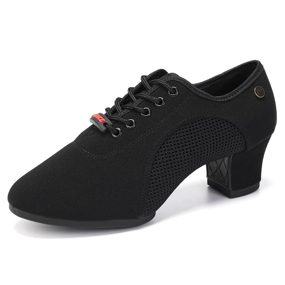 VCIXXVCE Women's Latin Dance Shoes - Closed Toe Ballroom Salsa Practice Shoes, Breathable Modern Design, Model 709 - Perfect for Dance Classes, Performances, and Social Dancing