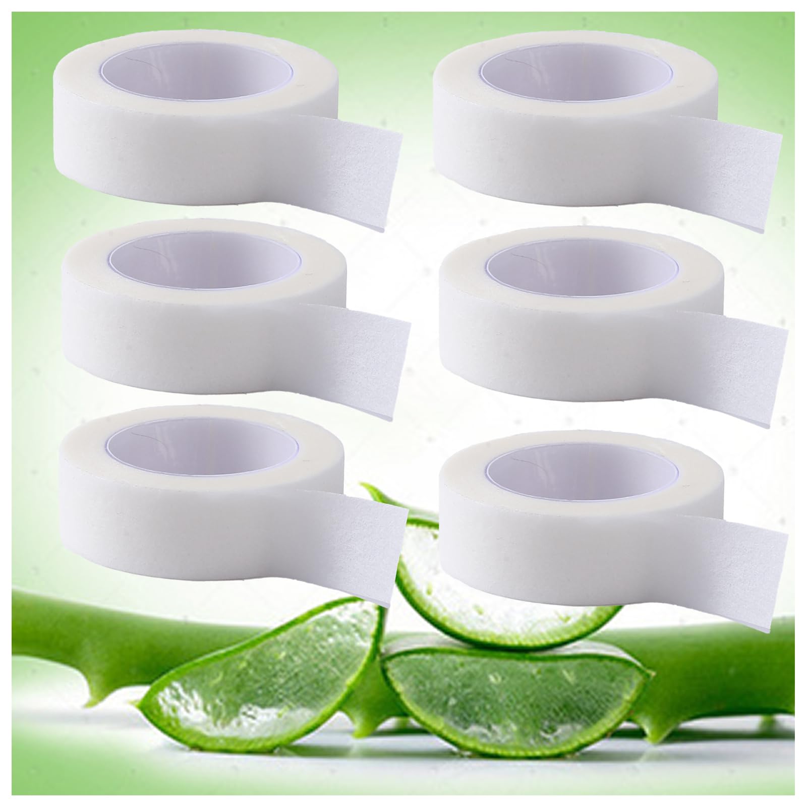 Best Aloe Makeup Tape for Eyeshadow & Mascara - 6 Pack White Eyelash Extension Tape for Professional Lash Tech Supplies | Perfect for Salon & Home Use