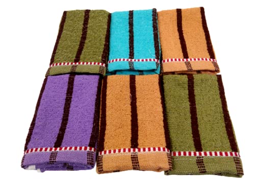 Kanika Combo 11348 Soft Multicolor Faux Fur Handkerchiefs & Towels - 6 Pack for Face, Hands & Bathroom Use - Unisex Accessories for Men & Women - Perfect for Travel, Gym & Daily Hygiene