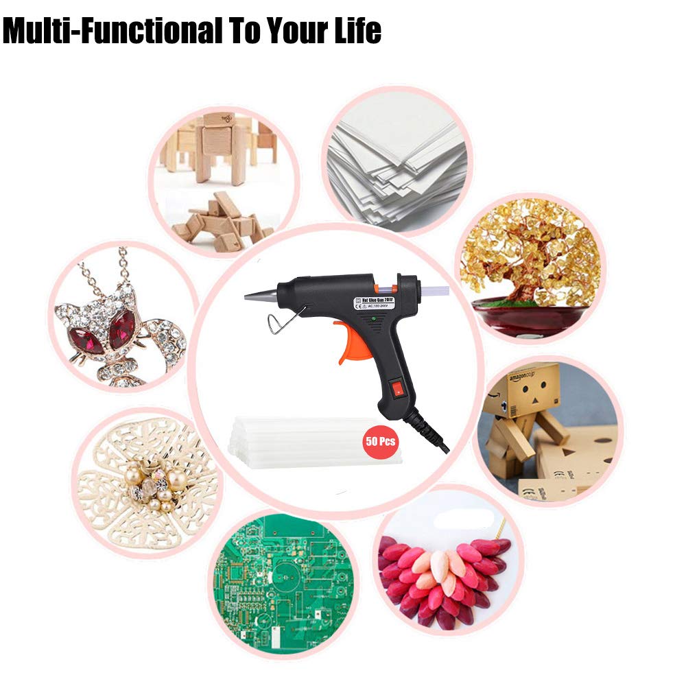 Upgraded 20W High Temperature Mini Hot Glue Gun Kit with 50 Glue Sticks (4.0