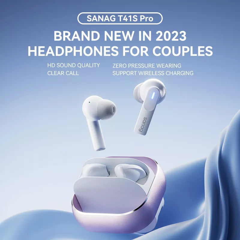 Sanag T41 Pro Wireless Bluetooth Earbuds for Couples - Smart TWS in-Ear Headphones with Clear Sound for Gym, Running, Travel & Daily Use