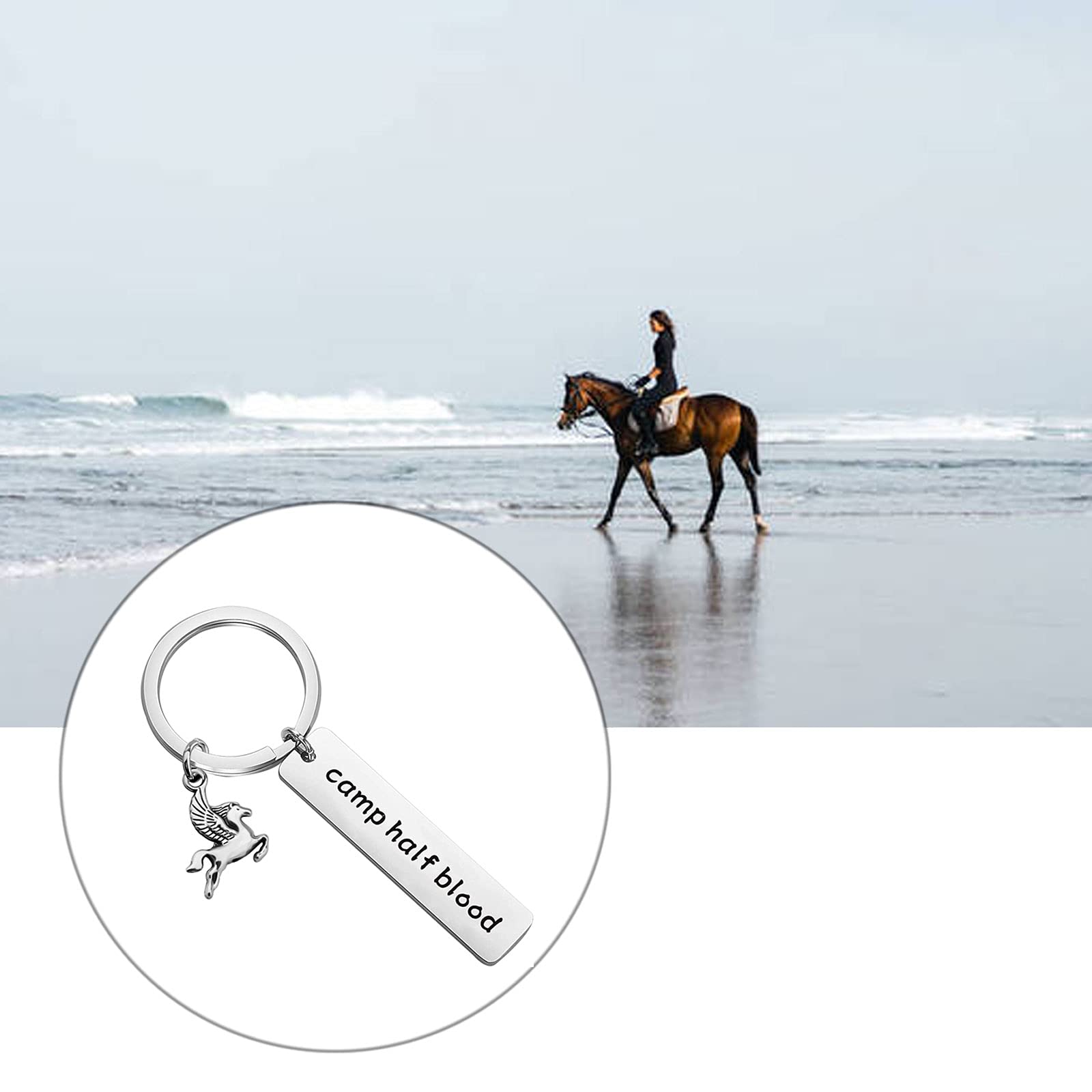 Camp Half Blood Bracelet & Keychain Set - Percy Jackson Inspired Horse Charm Jewelry - Perfect Gift for Fans of Mythology & Movies - Great for Cosplay, Collecting, and Daily Wear