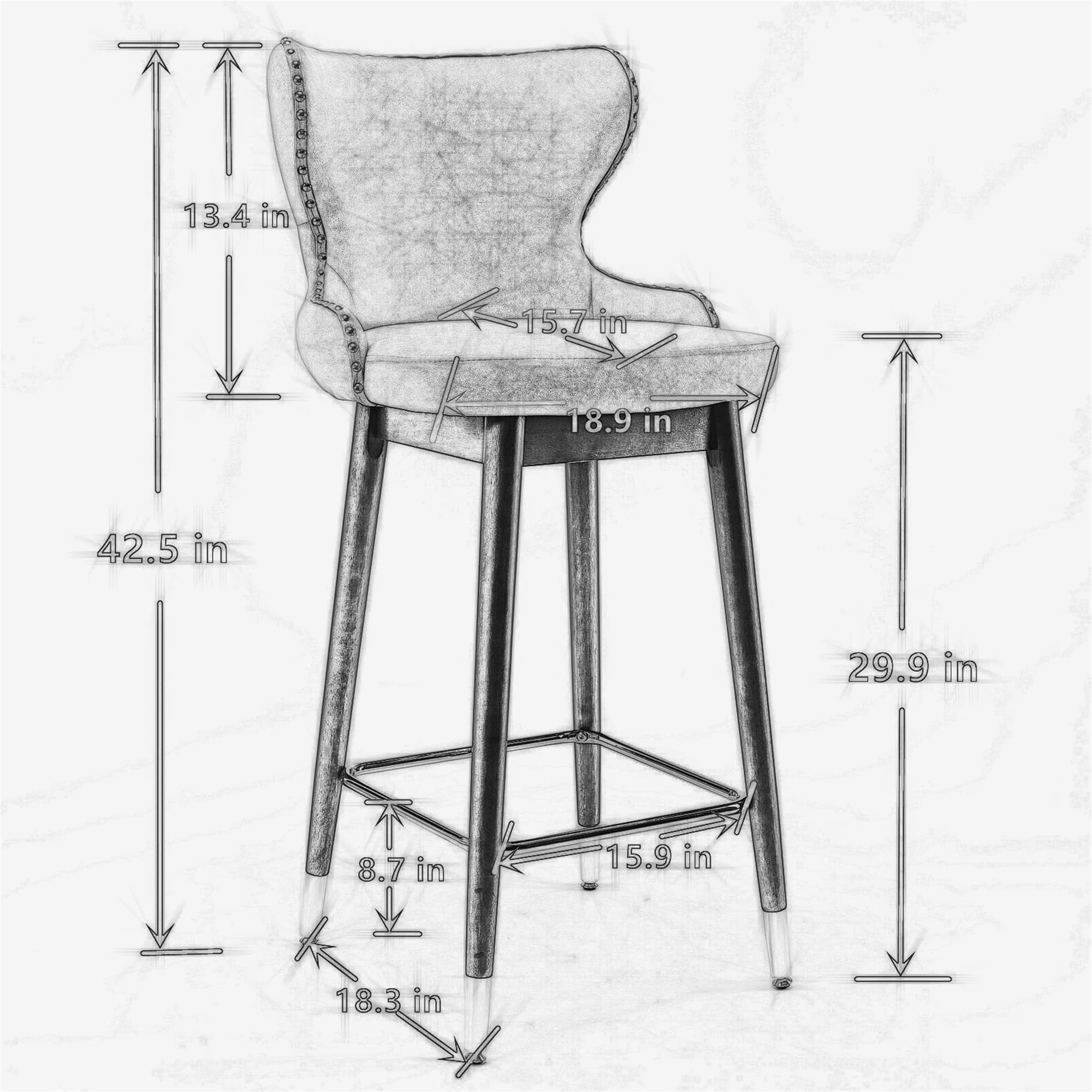 Modern Tech Bar Stools Set of 2 - 29