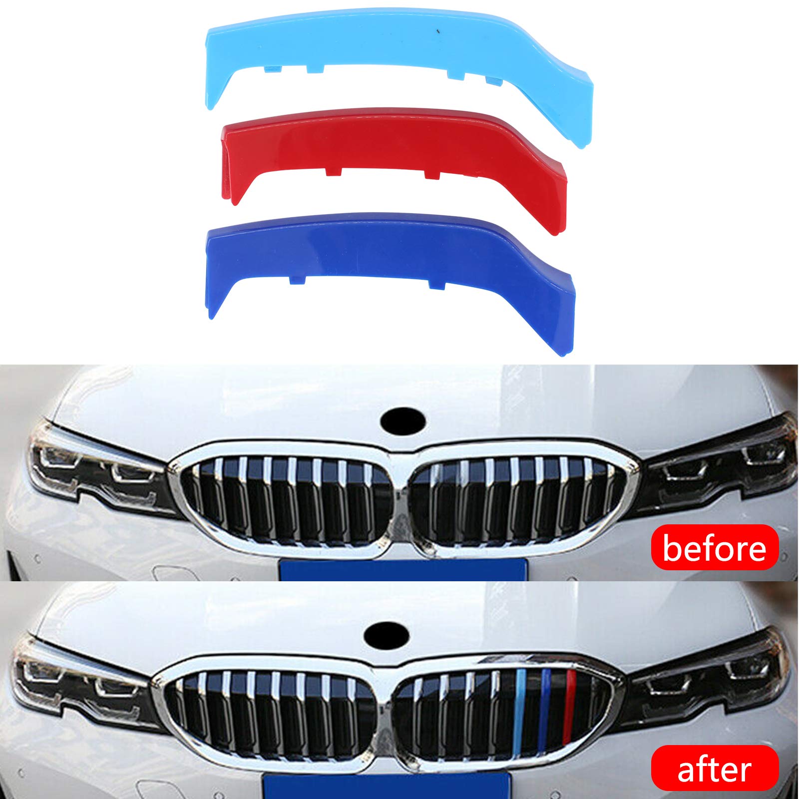 BMW 4 Series F32 F33 F36 M Sport Front Grille Insert Cover - 9 Beam Colored Stripe Trim Accessories | Upgrade Your Car's Style for Street & Show