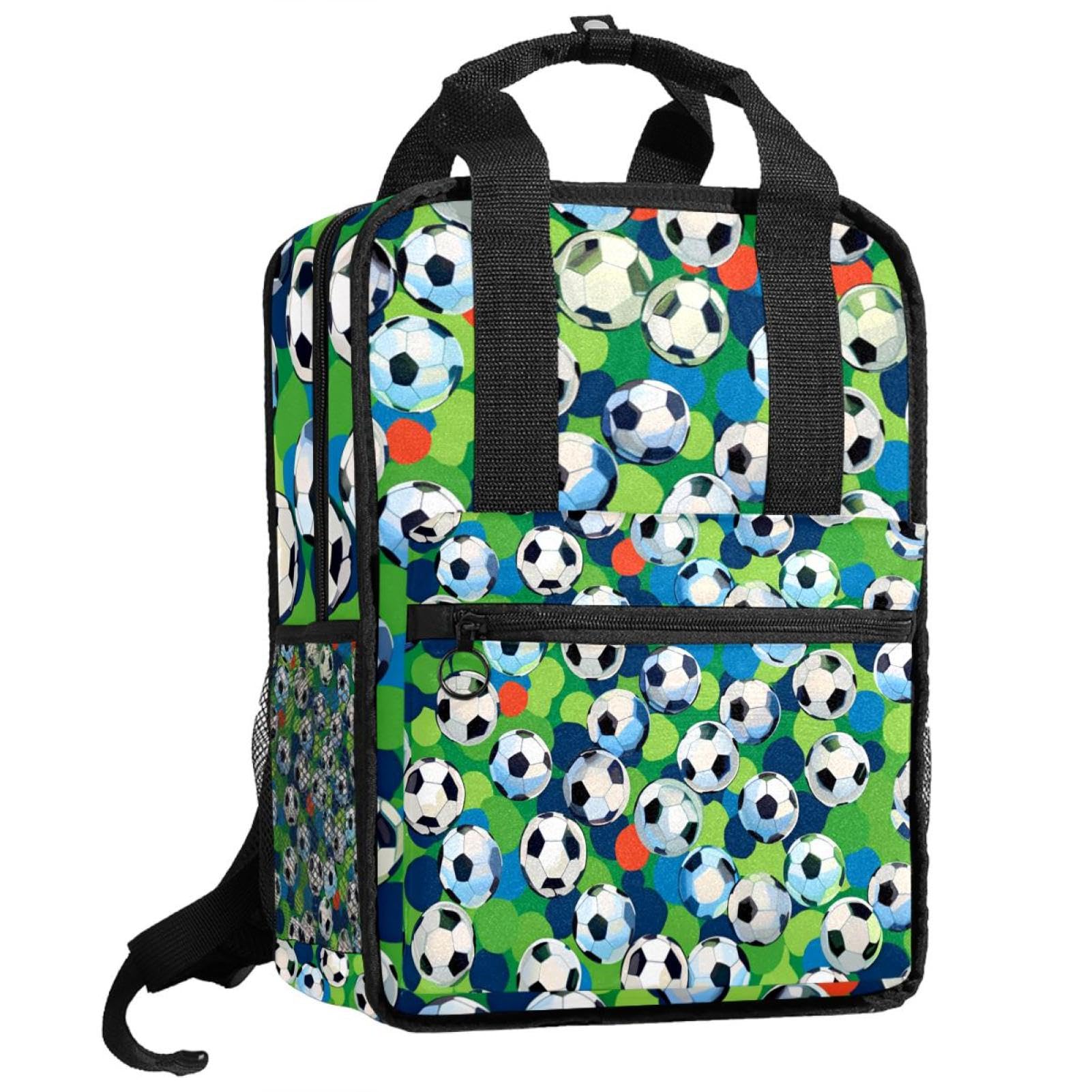 Best Travel & Work Backpack for Men & Women - Durable Laptop Backpack with Floral Soccer Ball Design - Perfect for Commuting, School, Sports & Outdoor Adventures