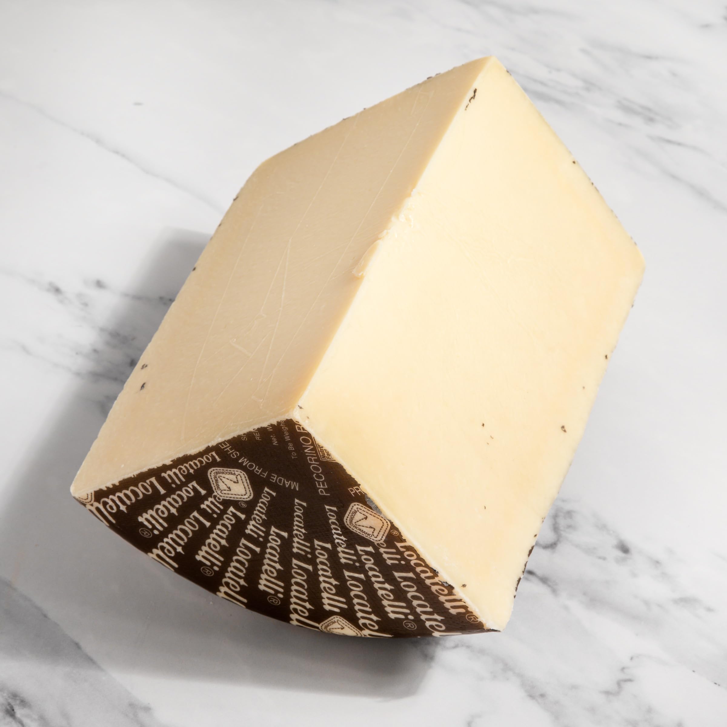 Authentic Locatelli Pecorino Romano Cheese - Aged Italian PDO Protected Hard Cheese | Sharp, Salty Flavor Perfect for Pasta, Risotto, Grating & Cooking | Gourmet Cheese for Italian Dishes, Salads & Charcuterie Boards (5 Pound Cut)
