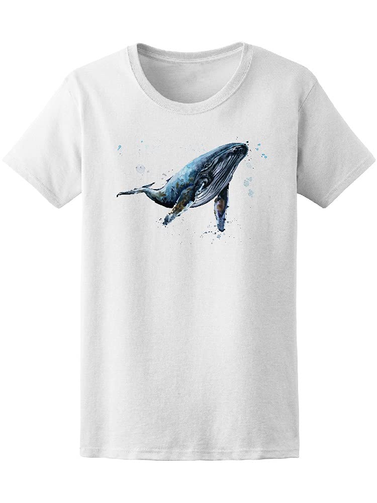 Smartprints Humpback Whale Watercolor T-Shirt for Men - Soft Cotton Graphic Tee for Casual Wear, Beach Outings & Whale Watching