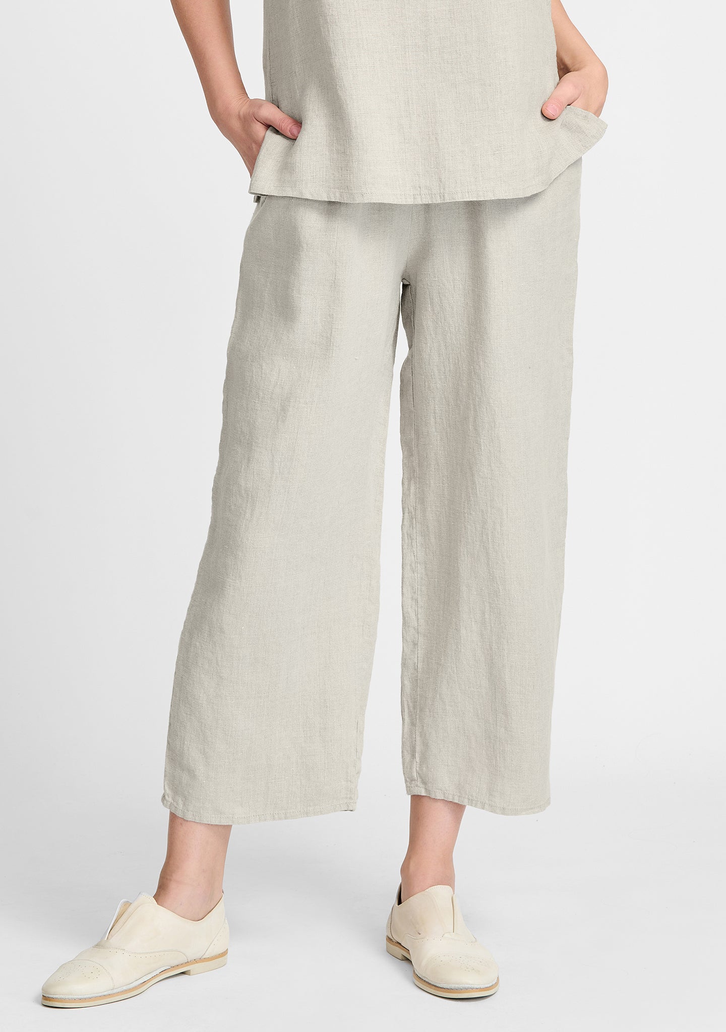 Floods Linen Pants with Elastic Waistband - Breathable Summer Casual Pants for Women | Perfect for Beach, Vacation & Lounge Wear