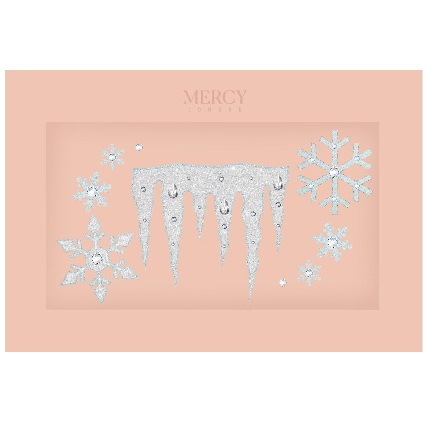 Mercy London Ice Queen Face Jewels - Frozen Costume Accessories with Stick-On Face Gems for Halloween, Cosplay & Themed Parties | Glittering Rhinestone Headpiece for Elsa Costume & Winter Queen Looks