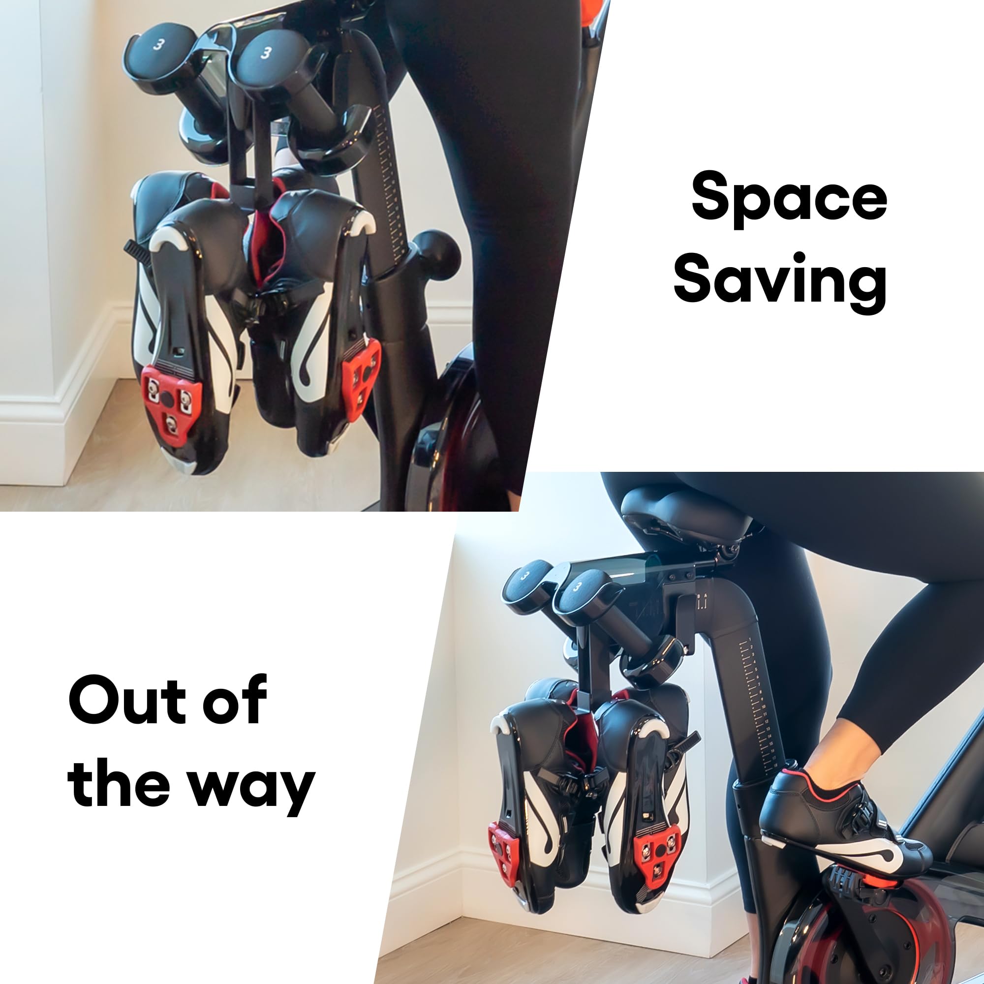 Metal Shoe Hanger for Peloton Bike Plus - Holds 2 Pairs of Cycling Shoes | Durable Shoe Rack Accessory for Peloton Bike+ | Perfect for Home Gym & Indoor Cycling Workouts
