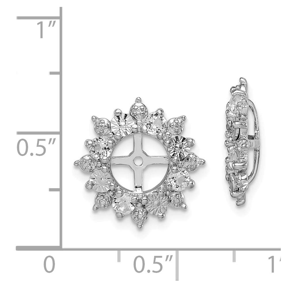 925 Sterling Silver Rhodium Plated White Topaz Earring Jackets – Elegant Stud Enhancers for Parties & Weddings