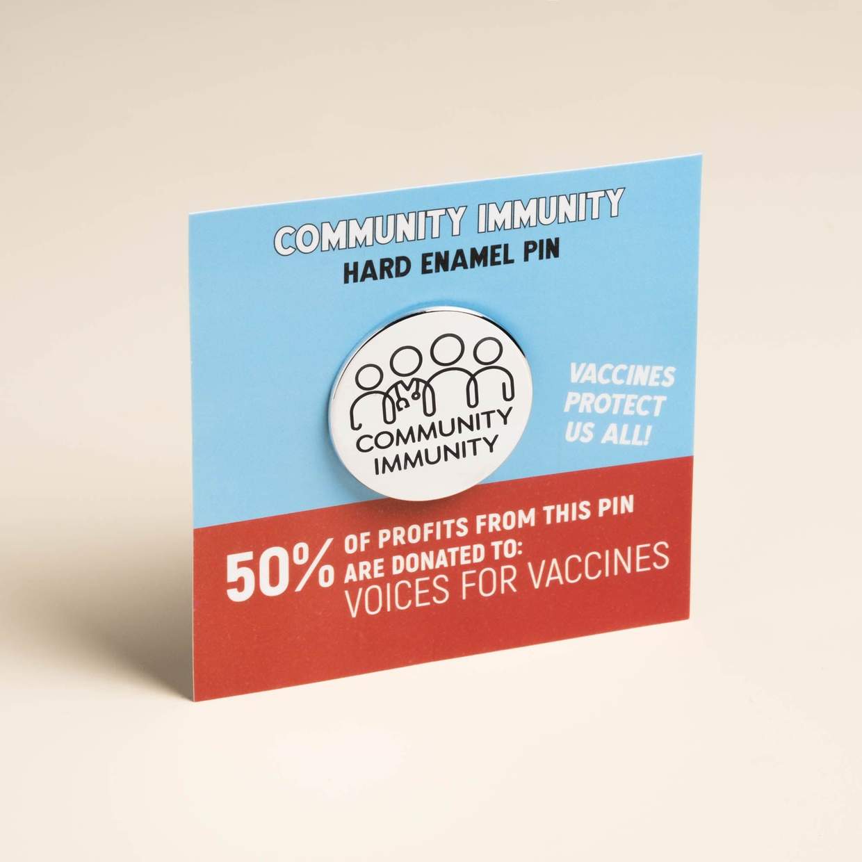 Community Immunity Pin - Motivational Lapel Pin for Health Awareness & Support - Perfect for Nurses, Doctors & Healthcare Workers