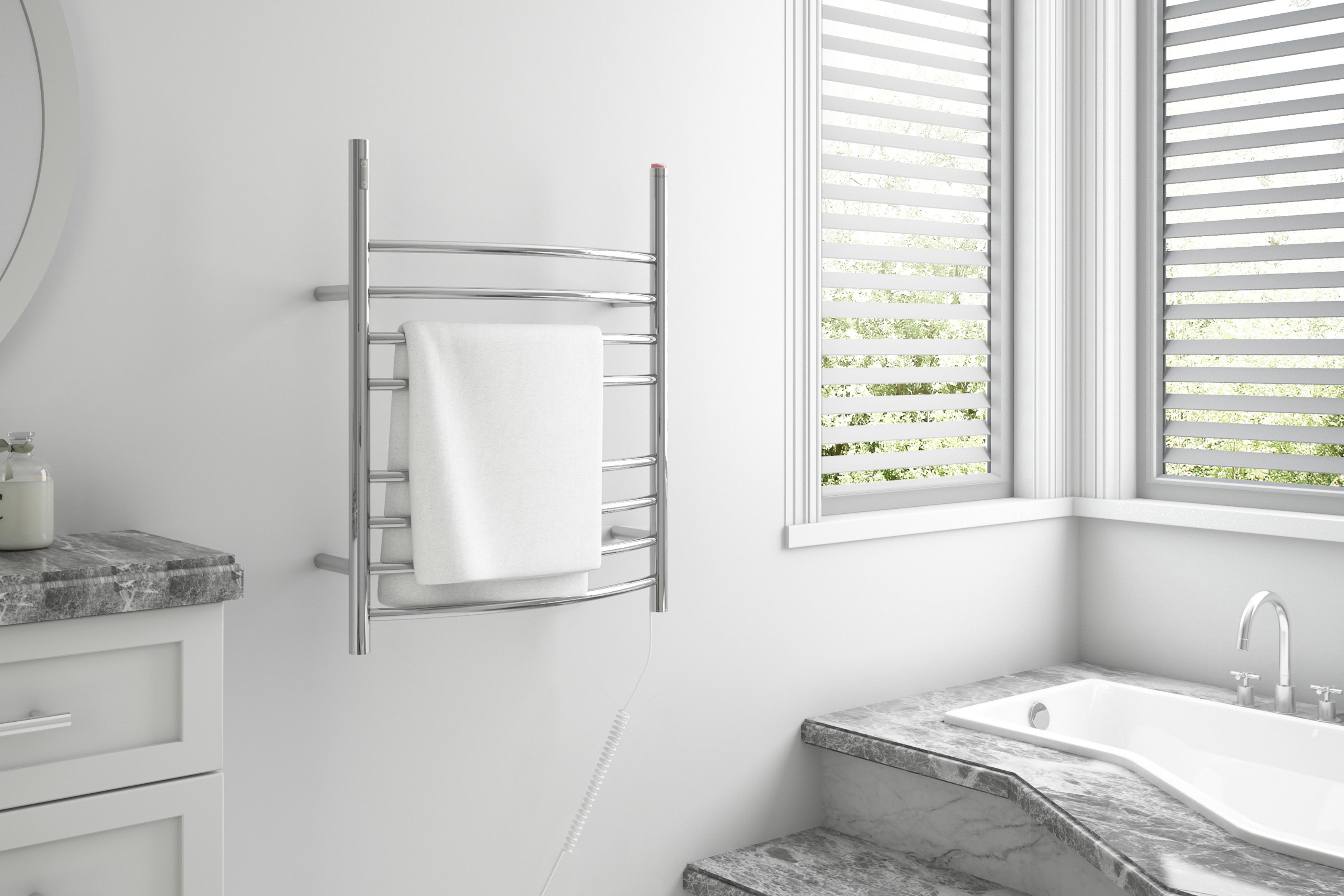 Imperia OBT 3-in-1 8-Bar Towel Warmer with Built-in Timer | Polished Stainless Steel | Perfect for Spas, Bathrooms & Luxury Hotels