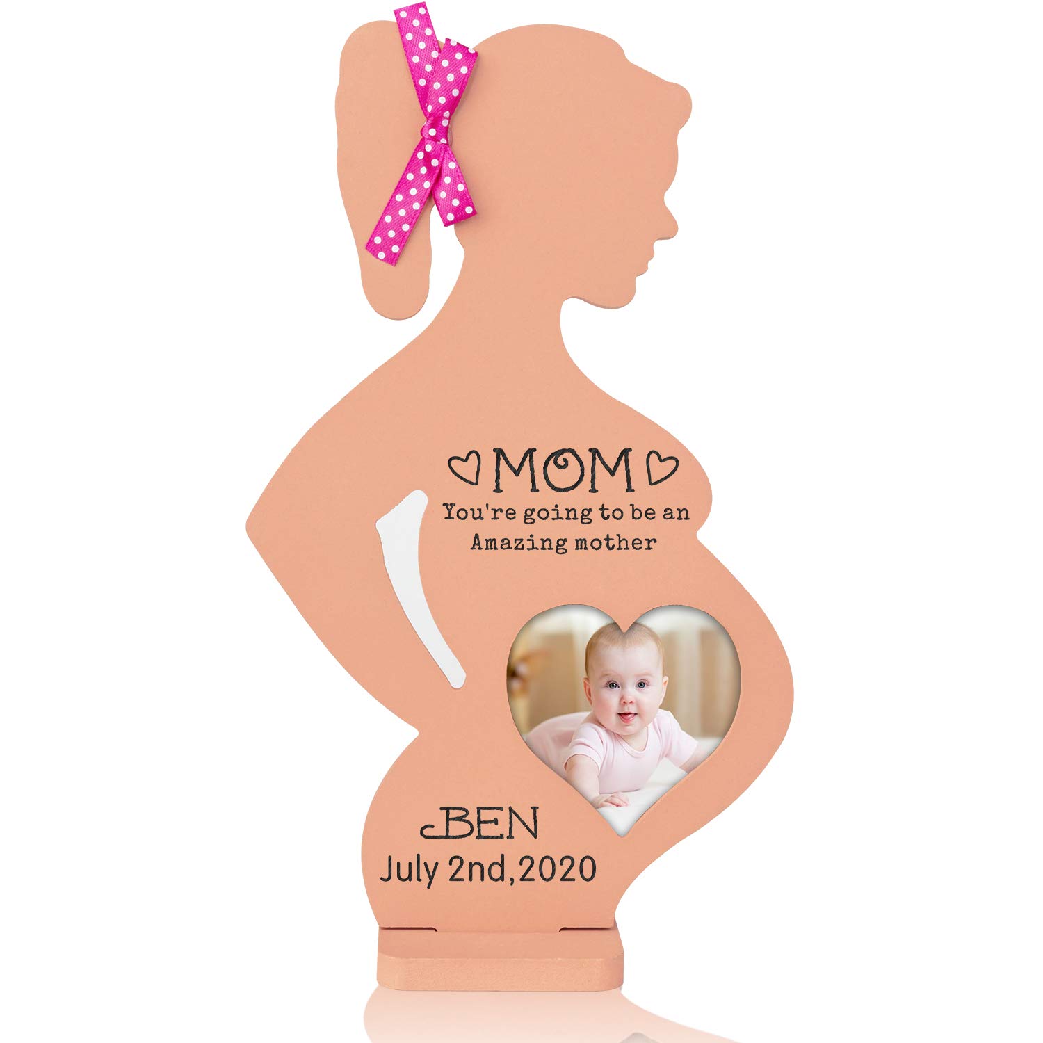 Personalized Ultrasound Picture Frame - Custom Newborn Baby Shower Gift for Expecting Parents - Wooden Sonogram Photo Keepsake for New Moms - Perfect for Maternity Announcements, Nursery Decor & Pregnancy Memory Preservation