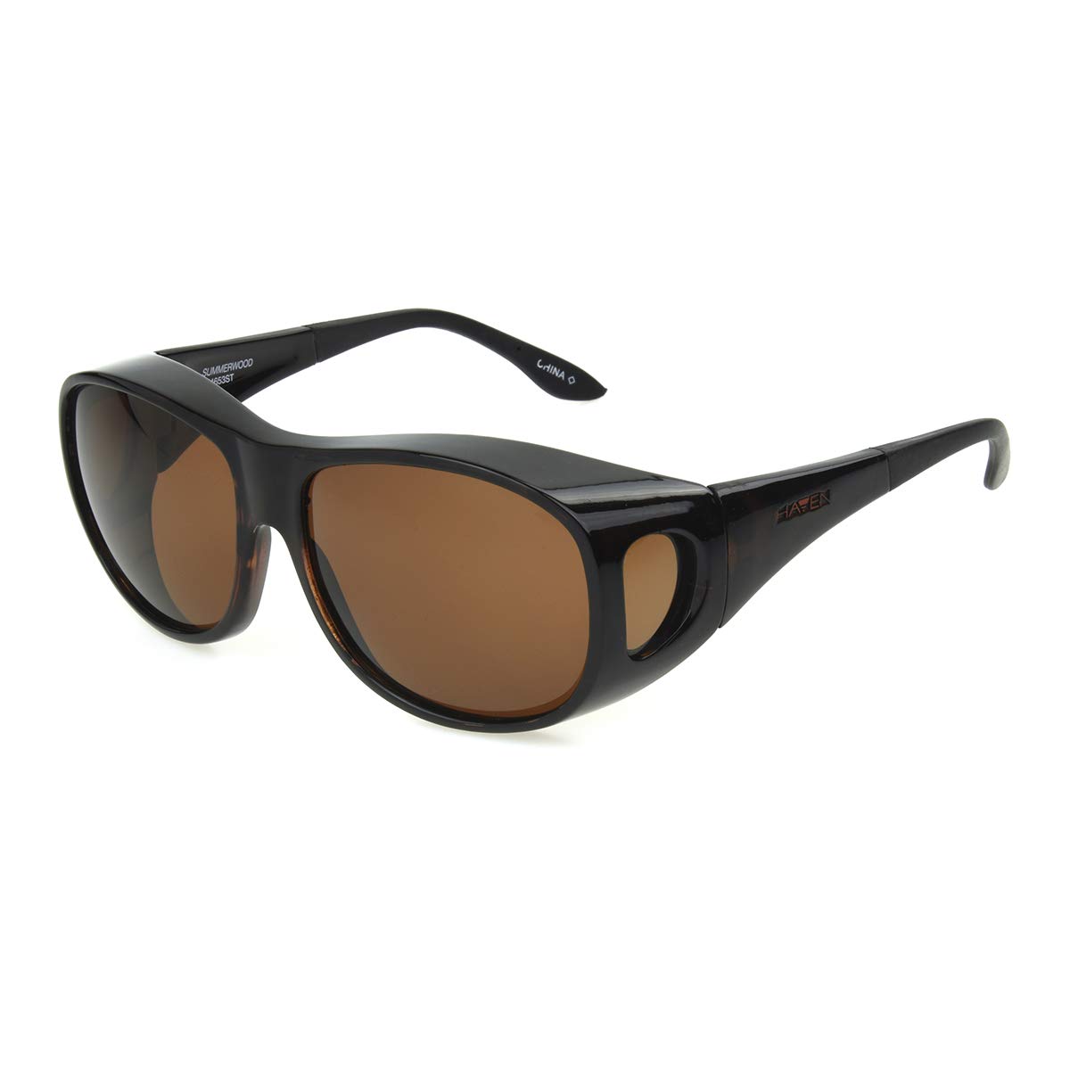 Dioptics Men's Haven Summerwood Clip-On Sunglasses - Square Frame Fit Over Glasses for Driving, Reading & Outdoor Activities