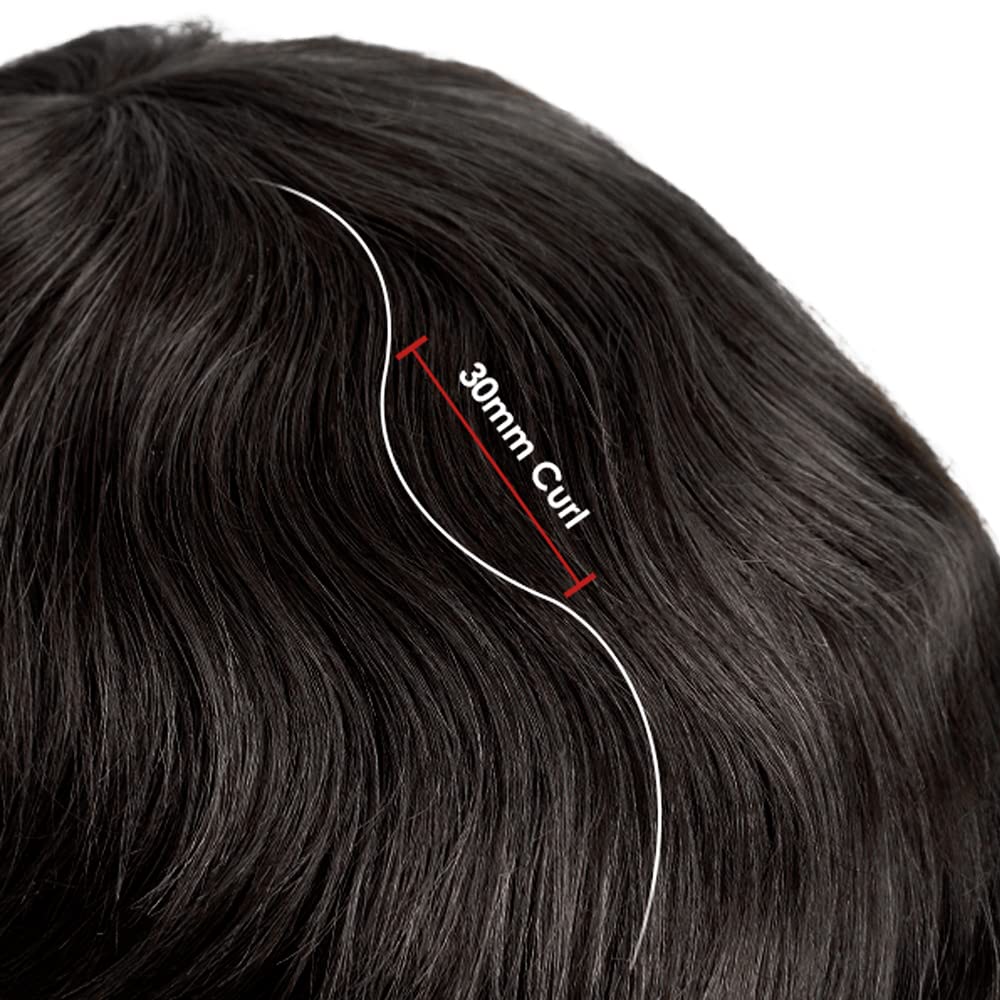 Premium 8x10 Inch Human Hair Toupee for Men - Ultra-Thin 0.06mm Skin Base Hair System with V-Loop Ventilation - Jet Black #1 - Perfect for Daily Wear, Special Occasions & Hair Loss Solutions