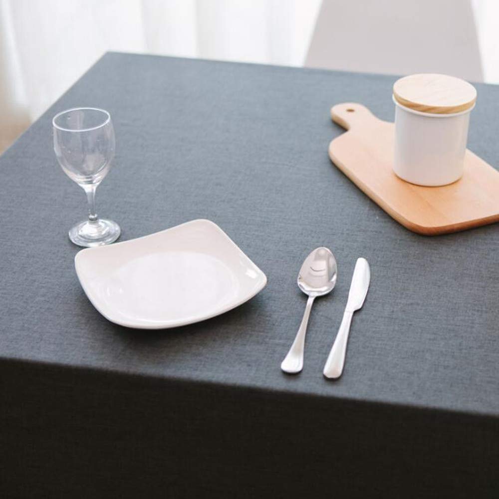 HYGL Waterproof Linen Cotton Tablecloth - Solid Color Rectangular Table Cover with Heat Resistant Mat (130x220cm) for Dining, Picnic, and Outdoor Events