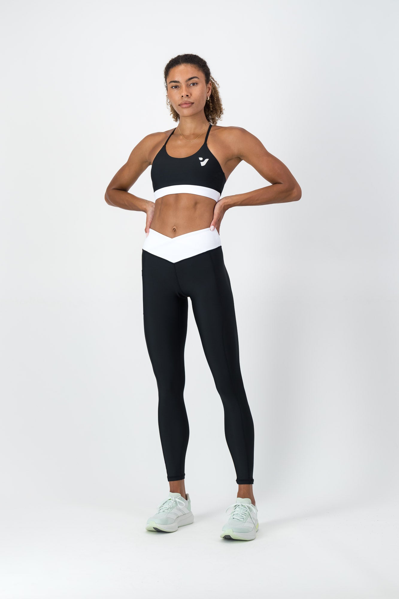 Black 'V Cut' High-Waist Leggings for Women - Comfortable & Stretchy Yoga Pants for Workout, Running, and Lounge Wear