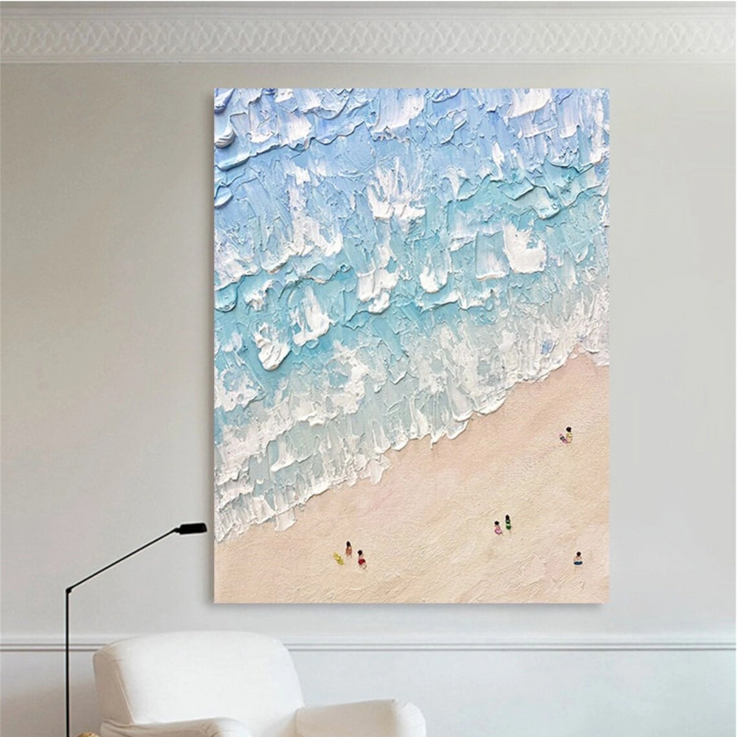 Ocean and Sky Painting #OS 043 - Handmade Canvas Wall Art for Living Room, Bedroom & Office Decor - Coastal Landscape Artwork for Home & Commercial Spaces