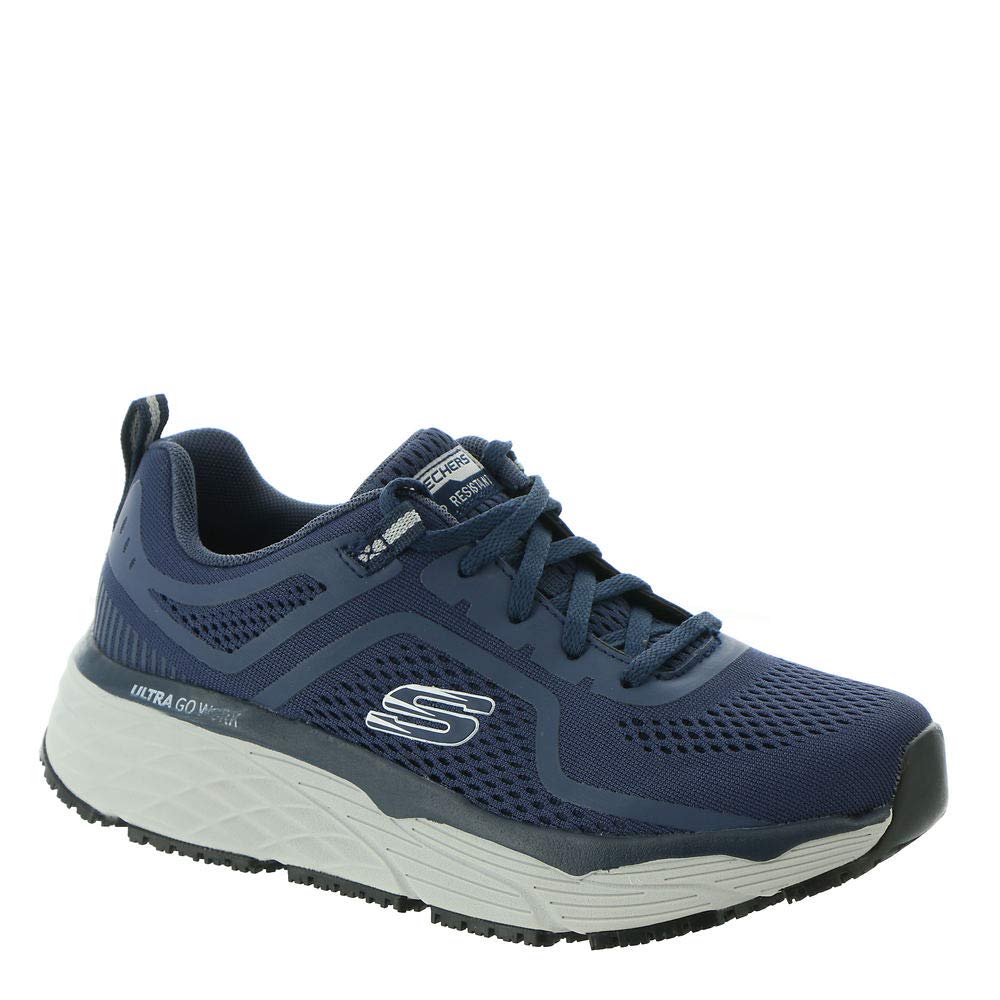Skechers Work Banham Women's Black/White Soft Toe Low Athletic Shoes - Comfortable Slip-Resistant Work Shoes for Nurses, Waitresses & Healthcare Professionals