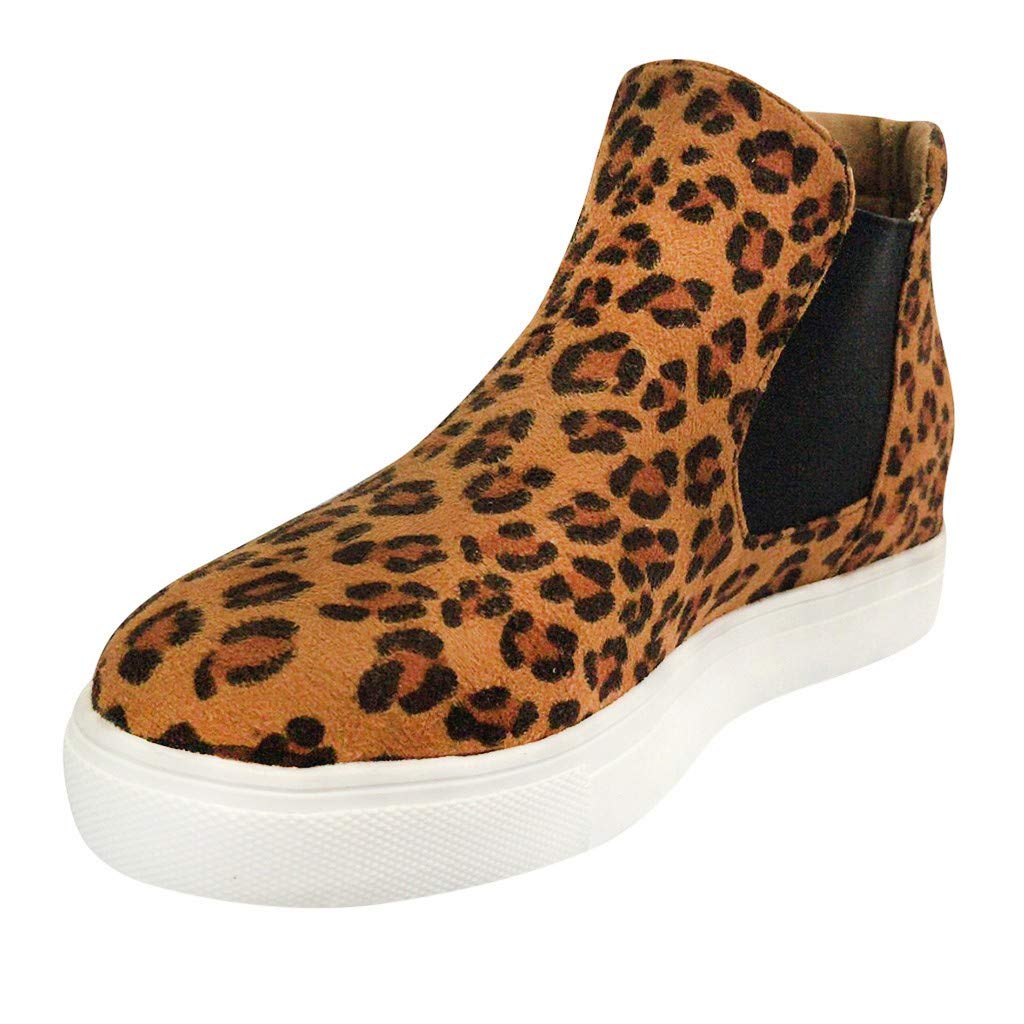 Vedolay Women's Winter Boots - Fashion Ankle Booties with Leopard Print & Solid Colors, Flat Casual Short Boots for Ladies & Girls | Perfect for Office, Party & Daily Wear
