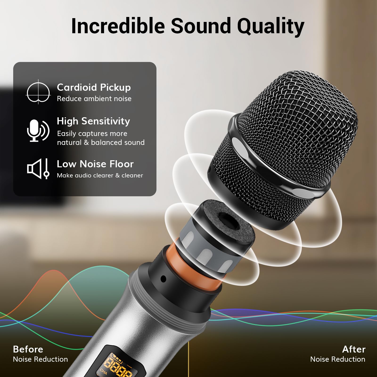 TONOR Wireless Microphone System - UHF Metal Headset, Lapel & Handheld Mics with Bodypack Transmitter & Receiver | 2x15 Channels, 200ft Range | Perfect for Karaoke, Church Services, Live Performances, DJ Events & Public Speaking
