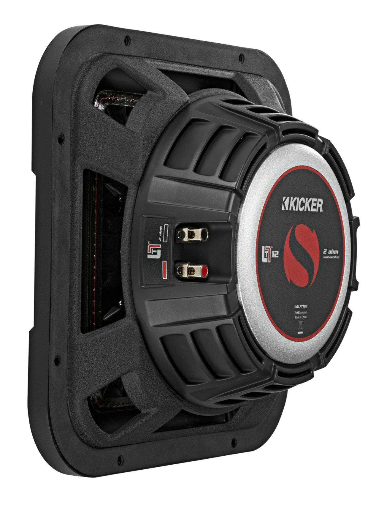 Kicker 46L7T122 12-Inch 1200 Watt L7T Solo-Baric Subwoofer with Vented Enclosure - Powerful Bass for Car Audio & Home Theater Systems