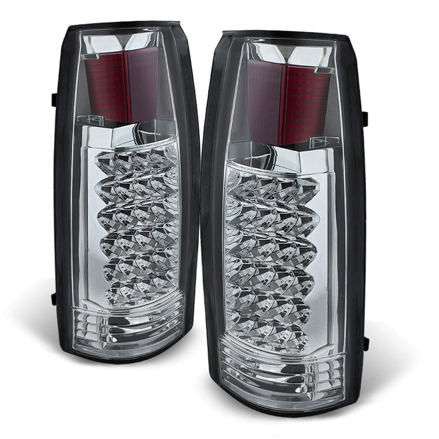 AKKON Chrome Headlights + Corner Lights + Bumper Signal Lamps + LED Tail Lights Pair for 1994-1998 Chevy C/K 1500 2500 3500 Tahoe Suburban Pickup Trucks - Upgrade Your Ride for Night Driving & Off-Road Adventures