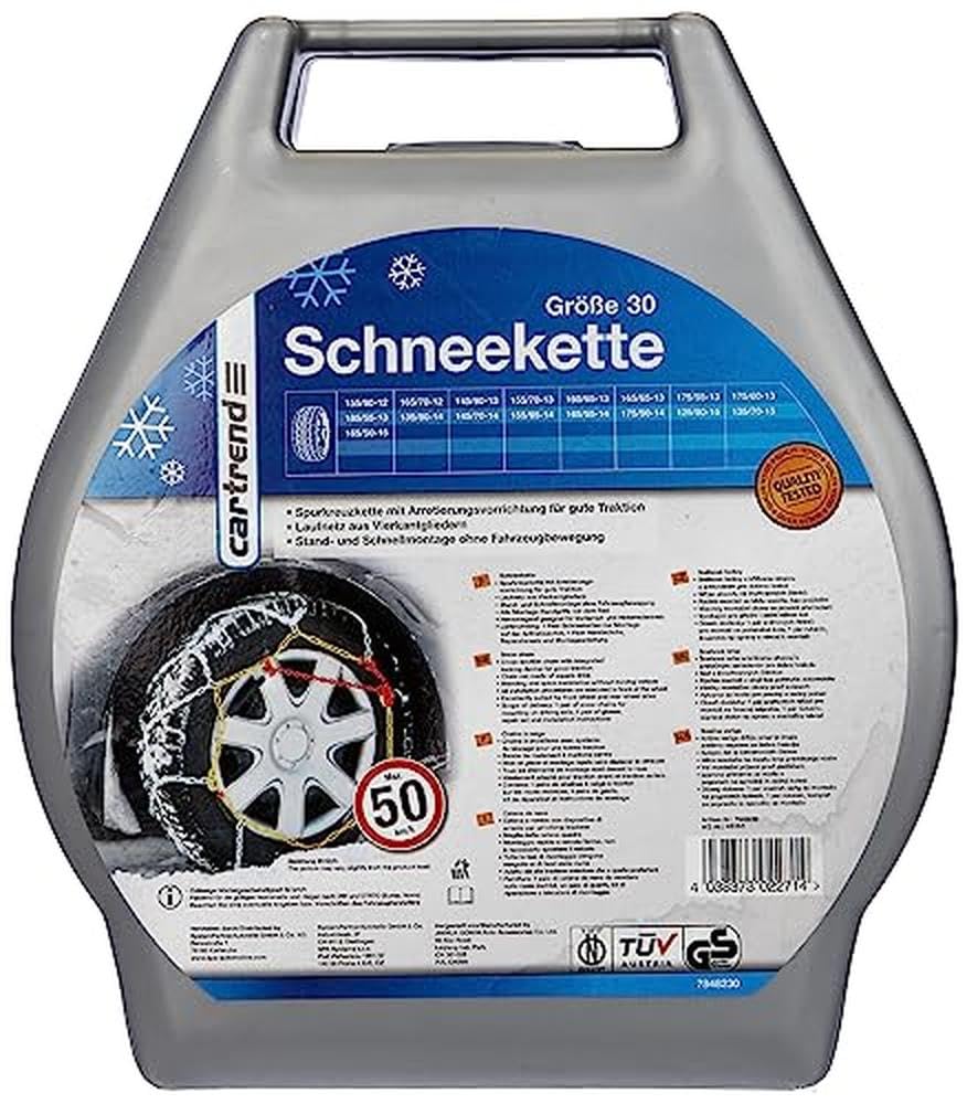 Snow Chain Set of 2 - Size 30 for Car & SUV Winter Safety | Heavy Duty Traction for Ice & Snow Driving