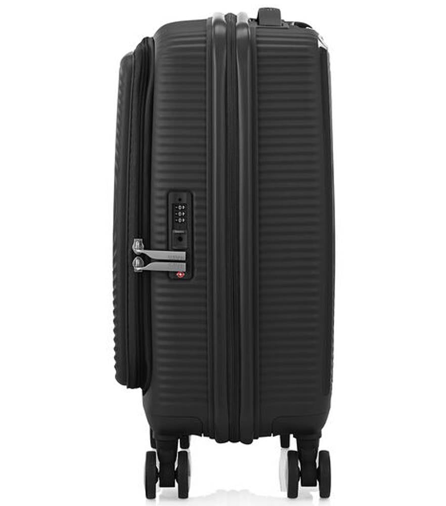 American Tourister 55cm Curio Book Opening Luggage - Black Carry-On Suitcase for Business Travel & Weekend Getaways