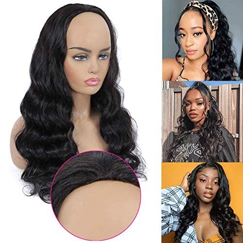 Urbeauty 22 Inch Body Wave Human Hair Half Wig for Black Women - 10A Quality Clip-In Half Wig with No Lace Frontal | Perfect for Daily Wear, Parties & Special Occasions