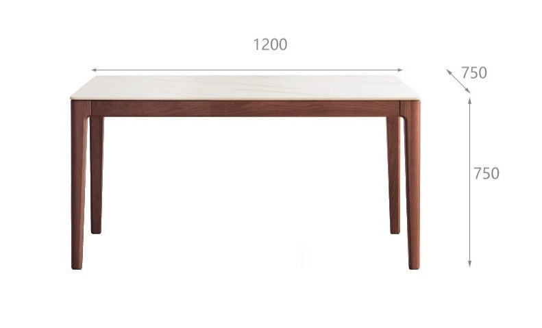 Solid Oak & Ash Wood Dining Table with Natural Rock Slab Surface - Rustic Farmhouse Style for Dining Room & Kitchen Decor