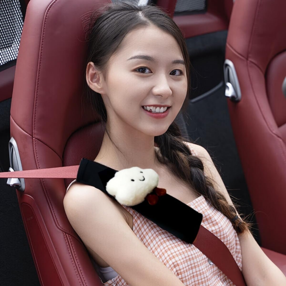 2/4 PCS Cute Cartoon Cloud Seat Belt Covers - Soft Comfortable Seatbelt Pads for Kids & Adults - Car Seat Strap Protectors for Safe & Cozy Rides - Perfect for Family Travel, Daily Commute & Road Trips