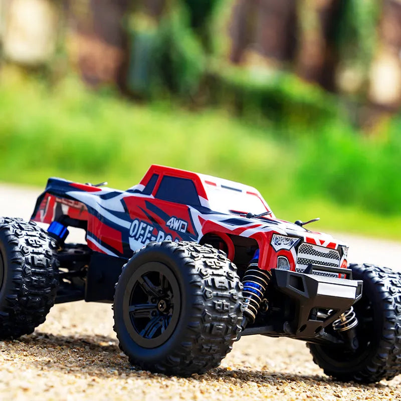 JJRC C8811 1/20 Scale RC Car - 4WD High Speed 40km/h Off Road Climbing Truck with Brushless Motor, LED Lights (Black/Red) - Ready to Run for Outdoor Racing & Backyard Adventure
