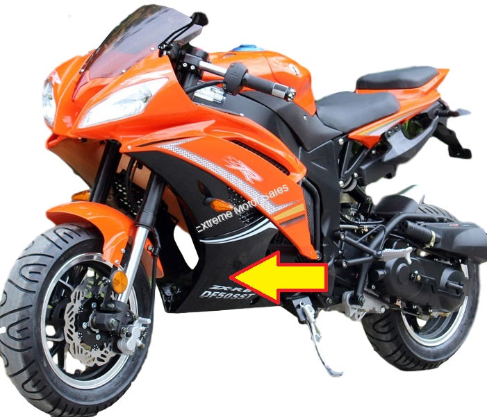 x18 50cc Lower Left Fairing 03010377 - Genuine Motorcycle Replacement Part for Kawasaki Ninja 250R 300R - Perfect for Body Repair & Customization