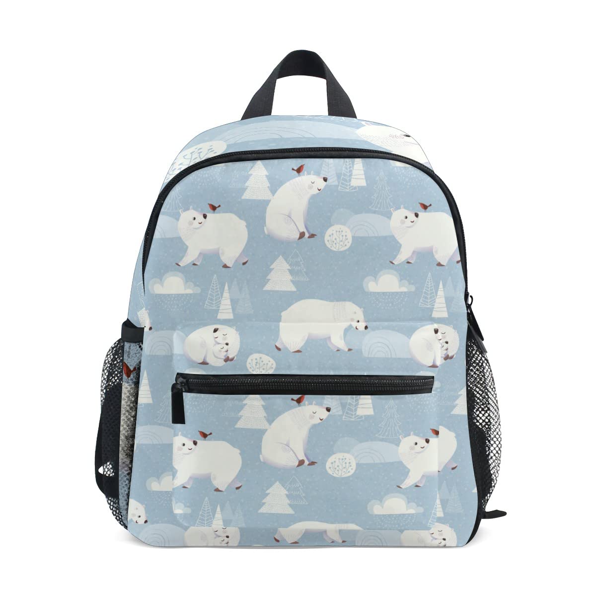 **JIPONI Polar Bear Kids Backpack for Toddlers - Cute Preschool Backpack for Boys & Girls with Adjustable Chest Strap & Pockets - Perfect for Daycare, Travel & School**