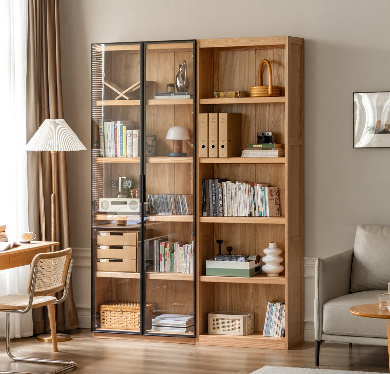 Solid Oak and Ash Wood Bookcase - Sturdy Bookshelf for Home, Office & Library - Perfect for Organizing Books, Decor & Storage