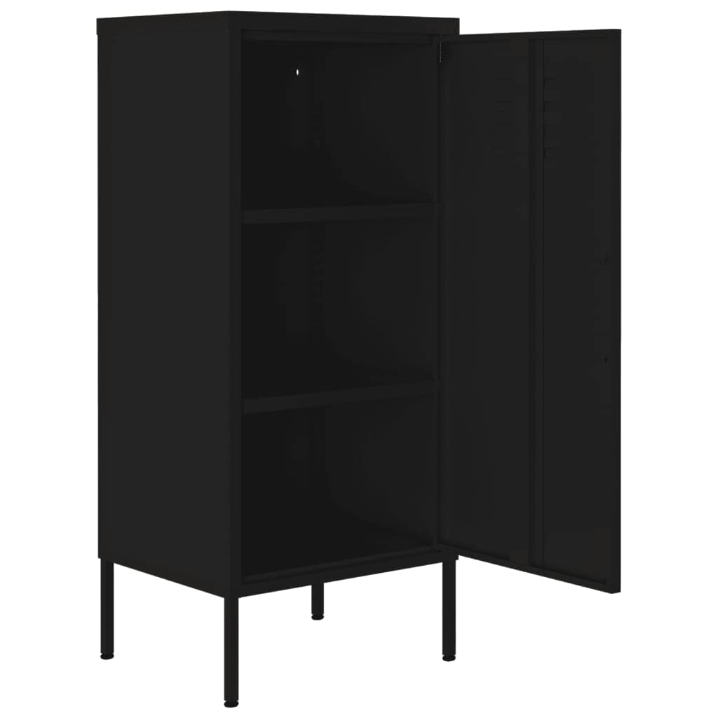 vidaXL Black Steel Storage Cabinet with Drawers - Industrial Style File Cabinet for Home Office Organization | Freestanding Filing Storage Solution for Documents, Office Supplies & Home Decor