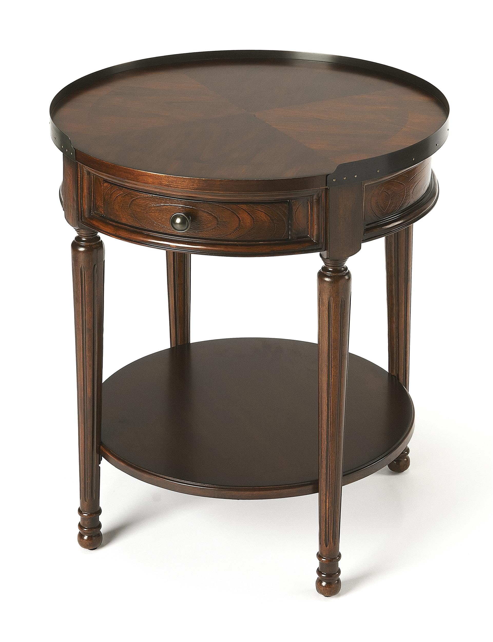 Butler Specialty Transitional Round Accent Table - Plantation Cherry Finish - Perfect for Living Room, Bedroom, or Office Decor