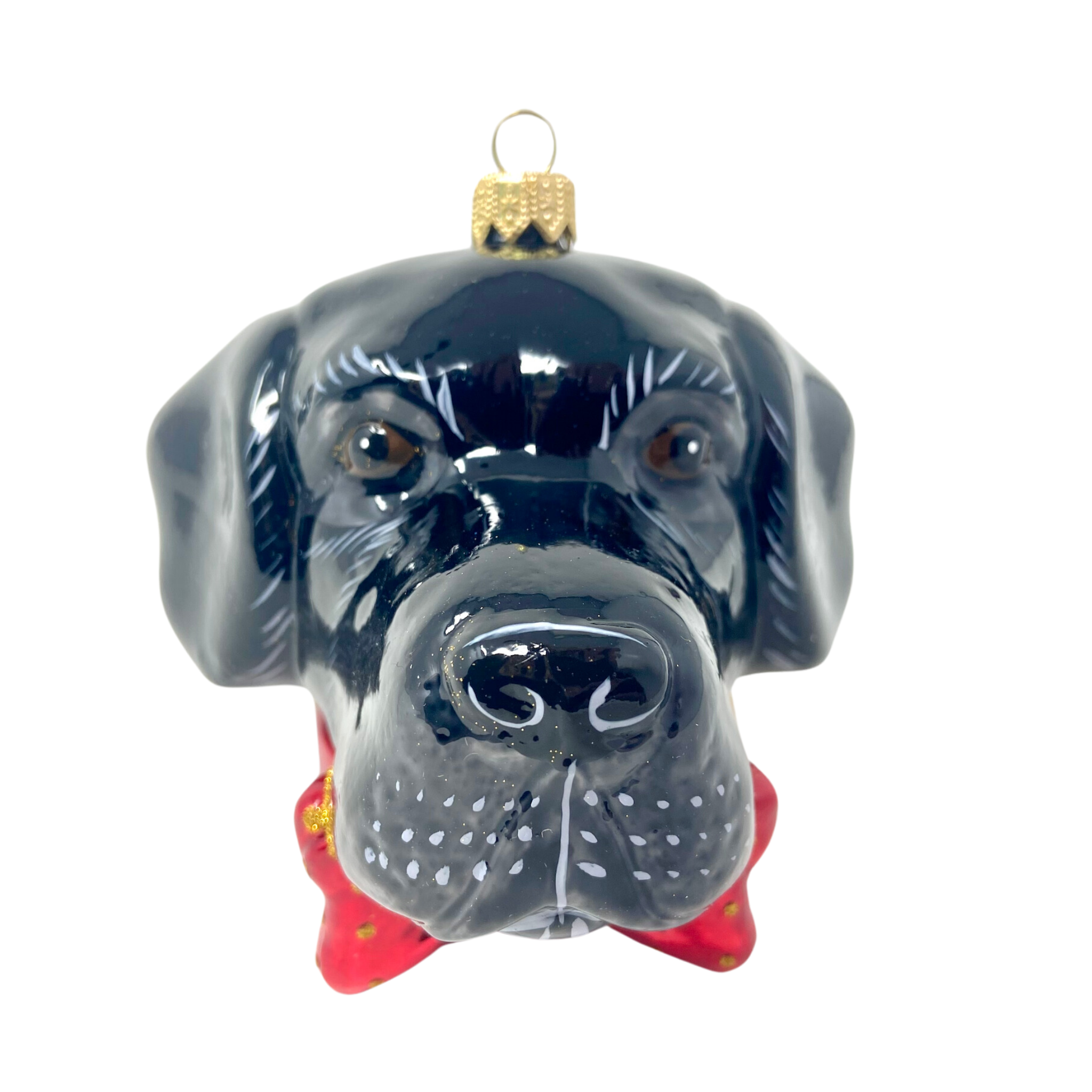 Handmade Black Labrador Blown Glass Christmas Ornament - Unique Dog Lover Gift for Holiday Tree Decor, Pet Memorial Keepsake & Festive Home Decoration